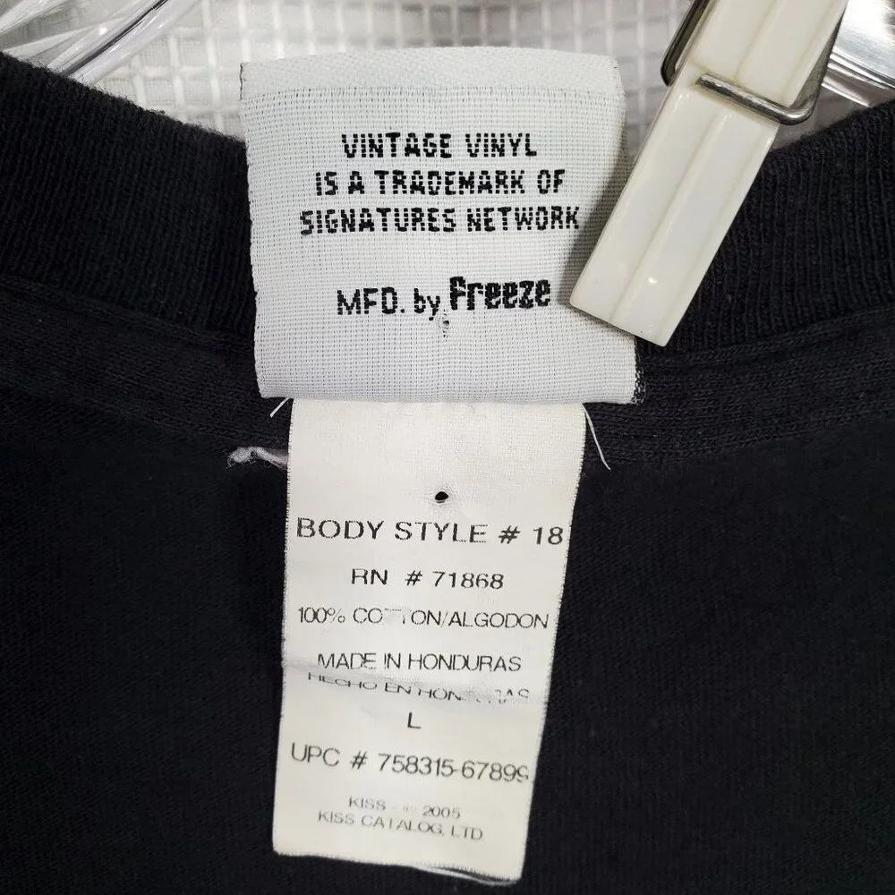 Kiss Army Size L T-Shirt Vintage Vinyl 2005 100% Cotton Black Camo Spellout Y2K - Picture 5 of 6